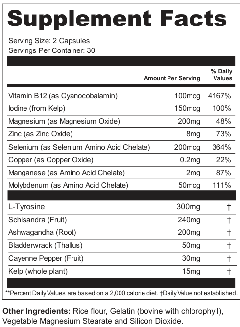 Supplement Facts for Rudder